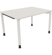 Schreibtisch All in One, manuell höhenverstellbar, 68-82cm (H), 120x90cm (BxT), rechteckig, weiß / weiß