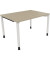 Schreibtisch All in One, manuell höhenverstellbar, 68-82cm (H), 120x90cm (BxT), rechteckig, eiche natur / weiß