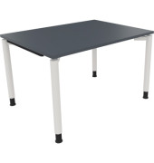 Schreibtisch All in One, manuell höhenverstellbar, 68-82cm (H), 120x90cm (BxT), rechteckig, lavagrau / weiß