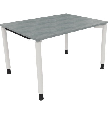 Schreibtisch All in One, manuell höhenverstellbar, 68-82cm (H), 120x90cm (BxT), rechteckig, beton hell / weiß Schreibtisch All in One, manuell höhenverstellbar, 68-82cm (H), 120x90cm (BxT), rechteckig, beton hell / weiß