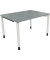 Schreibtisch All in One, manuell höhenverstellbar, 68-82cm (H), 120x90cm (BxT), rechteckig, beton hell / weiß