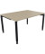Schreibtisch All in One, manuell höhenverstellbar, 68-82cm (H), 140x100cm (BxT), rechteckig, eiche natur / anthrazit metallic