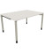 Schreibtisch All in One, manuell höhenverstellbar, 68-82cm (H), 140x100cm (BxT), rechteckig, weiß / silberaluminium