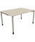 Schreibtisch All in One, manuell höhenverstellbar, 68-82cm (H), 140x100cm (BxT), rechteckig, akazie hell / silberaluminium