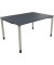 Schreibtisch All in One, manuell höhenverstellbar, 68-82cm (H), 140x100cm (BxT), rechteckig, lavagrau / silberaluminium