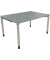 Schreibtisch All in One, manuell höhenverstellbar, 68-82cm (H), 140x100cm (BxT), rechteckig, beton hell / silberaluminium