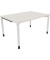Schreibtisch All in One, manuell höhenverstellbar, 68-82cm (H), 140x100cm (BxT), rechteckig, weiß / weiß