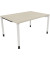 Schreibtisch All in One, manuell höhenverstellbar, 68-82cm (H), 140x100cm (BxT), rechteckig, akazie hell / weiß