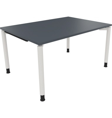 Schreibtisch All in One, manuell höhenverstellbar, 68-82cm (H), 140x100cm (BxT), rechteckig, lavagrau / weiß Schreibtisch All in One, manuell höhenverstellbar, 68-82cm (H), 140x100cm (BxT), rechteckig, lavagrau / weiß