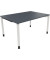 Schreibtisch All in One, manuell höhenverstellbar, 68-82cm (H), 140x100cm (BxT), rechteckig, lavagrau / weiß
