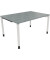 Schreibtisch All in One, manuell höhenverstellbar, 68-82cm (H), 140x100cm (BxT), rechteckig, beton hell / weiß