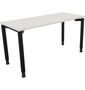 Schreibtisch All in One, manuell höhenverstellbar, 68-82cm (H), 140x60cm (BxT), rechteckig, weiß / anthrazit metallic