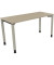 Schreibtisch All in One, manuell höhenverstellbar, 68-82cm (H), 140x60cm (BxT), rechteckig, eiche natur / silberaluminium