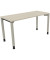 Schreibtisch All in One, manuell höhenverstellbar, 68-82cm (H), 140x60cm (BxT), rechteckig, akazie hell / silberaluminium