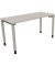 Schreibtisch All in One, manuell höhenverstellbar, 68-82cm (H), 140x60cm (BxT), rechteckig, lichtgrau / silberaluminium