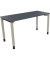 Schreibtisch All in One, manuell höhenverstellbar, 68-82cm (H), 140x60cm (BxT), rechteckig, lavagrau / silberaluminium