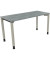 Schreibtisch All in One, manuell höhenverstellbar, 68-82cm (H), 140x60cm (BxT), rechteckig, beton hell / silberaluminium