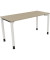 Schreibtisch All in One, manuell höhenverstellbar, 68-82cm (H), 140x60cm (BxT), rechteckig, eiche natur / weiß