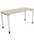 Schreibtisch All in One, manuell höhenverstellbar, 68-82cm (H), 140x60cm (BxT), rechteckig, akazie hell / weiß