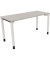 Schreibtisch All in One, manuell höhenverstellbar, 68-82cm (H), 140x60cm (BxT), rechteckig, lichtgrau / weiß