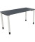 Schreibtisch All in One, manuell höhenverstellbar, 68-82cm (H), 140x60cm (BxT), rechteckig, lavagrau / weiß
