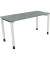 Schreibtisch All in One, manuell höhenverstellbar, 68-82cm (H), 140x60cm (BxT), rechteckig, beton hell / weiß
