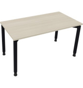Schreibtisch All in One, manuell höhenverstellbar, 68-82cm (H), 140x70cm (BxT), rechteckig, akazie hell / anthrazit metallic