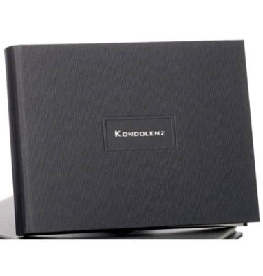 Kondolenzbuch 58-850070 schwarz mit verdeckter Spirale 19,5x25cm 40 Seiten Kunststoffeinband