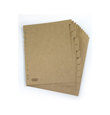 Kartonregister Touareg 100204955, 12-teilig blanko, A4, 240 g/m², beige Taben, 12-teilig