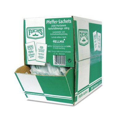 Pfeffer schwarz gemahlen Portion 2000x0,3g