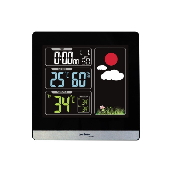 4029665064482 - Wetterstation WS 6448 Station 120 x 120 x 24 Außensender 92 x 40 x 23 mm (B x H x T) LED 60m mit Temperaturanzeige mit Datum 