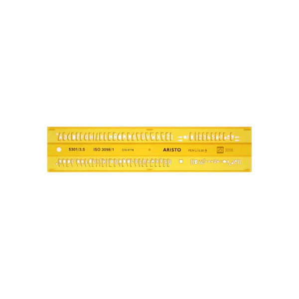 9003182530137 - Kunststoff-Schablone Schrift 5301 3 gelb-transparent Schrifthöhe 35mm 9003182530137 AH5301 3