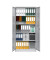 Aktenschrank 100070, Stahl abschließbar, 5 OH, 92 x 195 x 42 cm, lichtgrau