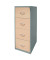 H&auml;ngeregistraturschrank 111020, silber/ahorn, 4 Schubladen, 1-bahnig