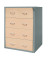 H&auml;ngeregistraturschrank 111019, silber/ahorn, 4 Schubladen, 2-bahnig