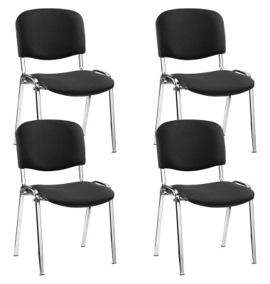 Besucherstuhl Iso Visitor, schwarz / chrom, ohne Armlehnen, 4-Fuß-Gestell Besucherstuhl Iso Visitor, schwarz / chrom, ohne Armlehnen, 4-Fuß-Gestell