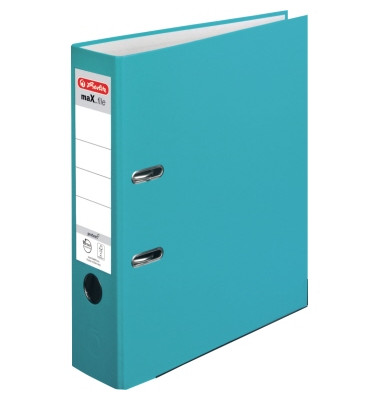 Ordner maX.file protect 10094829, A4 80mm breit PP vollfarbig türkis