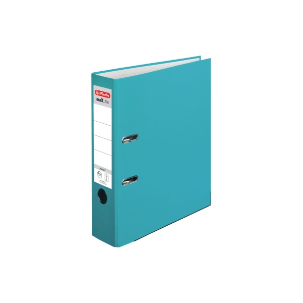 4008110086712 - herlitz maXfile protect Ordner DIN A4 80 mm Türkis 2 Ringe 10094829 Pappkarton PP (Polypropylen) Texturiert Hochformat