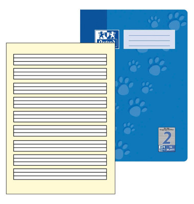 Schulheft 100050401, Lineatur 2 / Schreiblern-Lineatur / keine, A4, 90g, blau, 16 Blatt / 32 Seiten