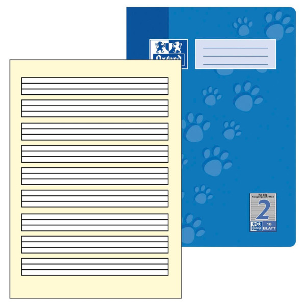 4006144936799 - Schulheft 100050401 Lineatur 2   Schreiblern-Lineatur A4  90g blau 16 Blatt   32 Seiten 4006144936799 Oxford