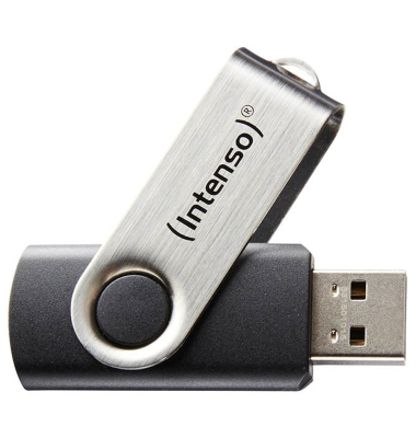 USB-Stick Basic Line 3503490, schwarz/silber, ohne, USB 2.0, 64 GB