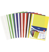 Schnellhefter STYLEX 41162A, A4, 2x weiß/2x grün/2x blau/2x rot/1x schwarz/1x gelb, Polypropylen, 250g, Vorderdeckel transparent