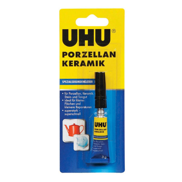 6 Stück UHU Spezialkleber 47695 Porzellan Keramik, 3g, permanent 4026700476958 UHU 3 Gramm