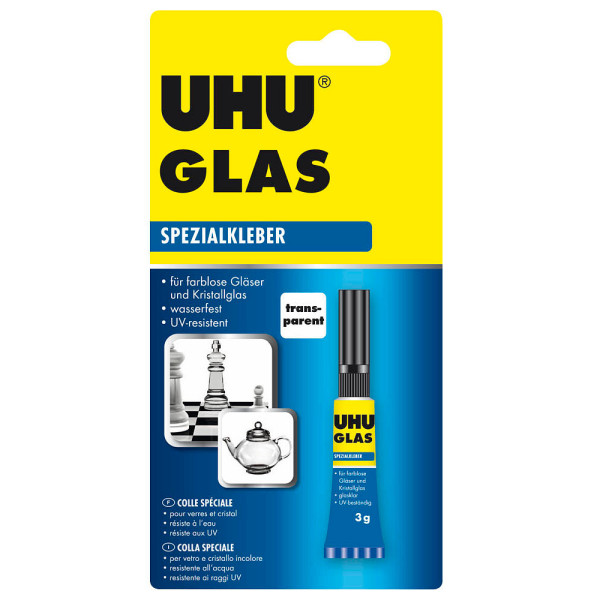 6 Stück UHU Spezialkleber 46685 GLAS, 3g, permanent 4026700466850 UHU 2 Gramm