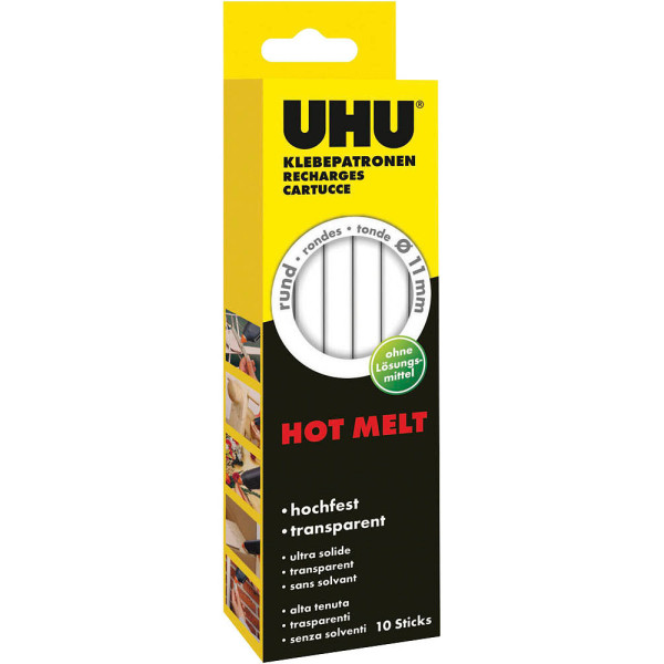 10 Stück UHU 47865  20g rund Klebepatrone HT80 transp 4026700478655 UHU 200 Gramm