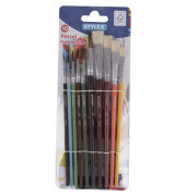 Pinselset TOPPOINT, 35065A, Gr&ouml;&szlig;en sortiert, 4x flache & 6x runde Spitze