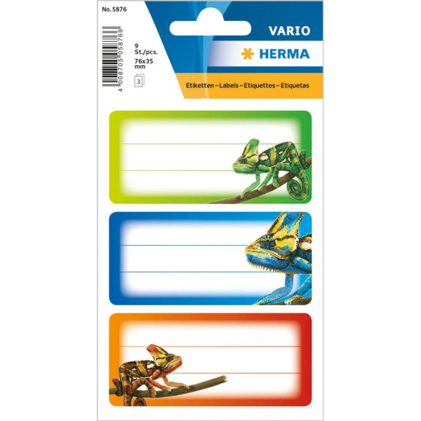10 x HERMA Buchetiketten Vario Schule Gecko VE=3 Blatt