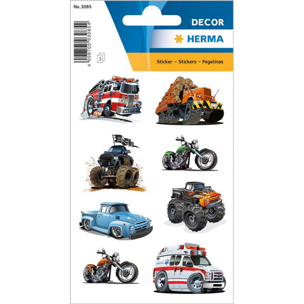 10 Stück Herma 3085 Decorsticker Schmucketikett American Cars 4008705030854 Herma 24 Stück