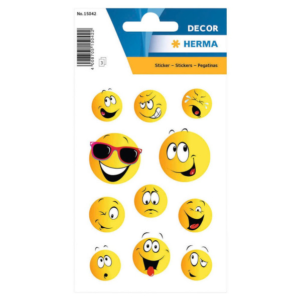 10 Stück Herma 15042 Schmucketikette Happy Face 4008705150422 Herma 33 Stück