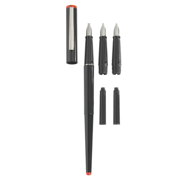 herlitz Patronenfüller schwarz Kalligraphie-Feder 1,1 / 1,5 / 2,3 mm, 3 St.